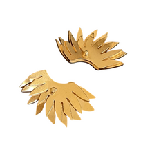 Cargar imagen en el visor de la galería, Aretes Ala Dorados Pequeños
